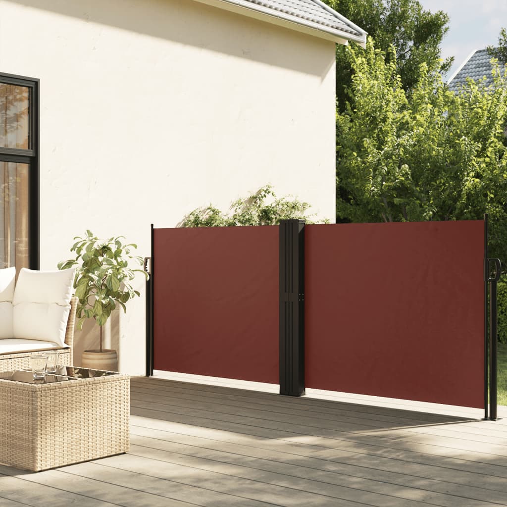 vidaXL Retractable Side Awning Brown 140x600 cm 1