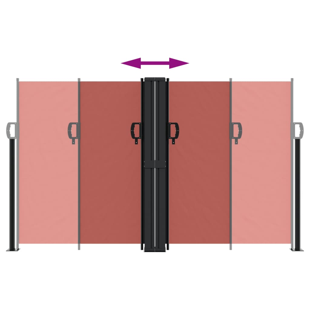 vidaXL Retractable Side Awning Terracotta 140x600 cm 5