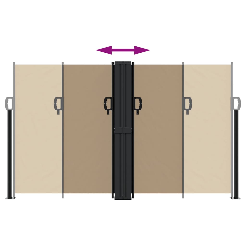 vidaXL Retractable Side Awning Taupe 140x600 cm 5