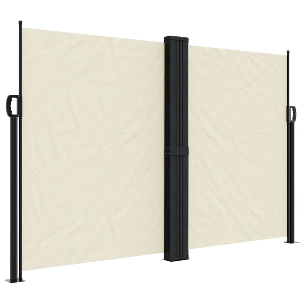 vidaXL Retractable Side Awning Cream 160x600 cm 2