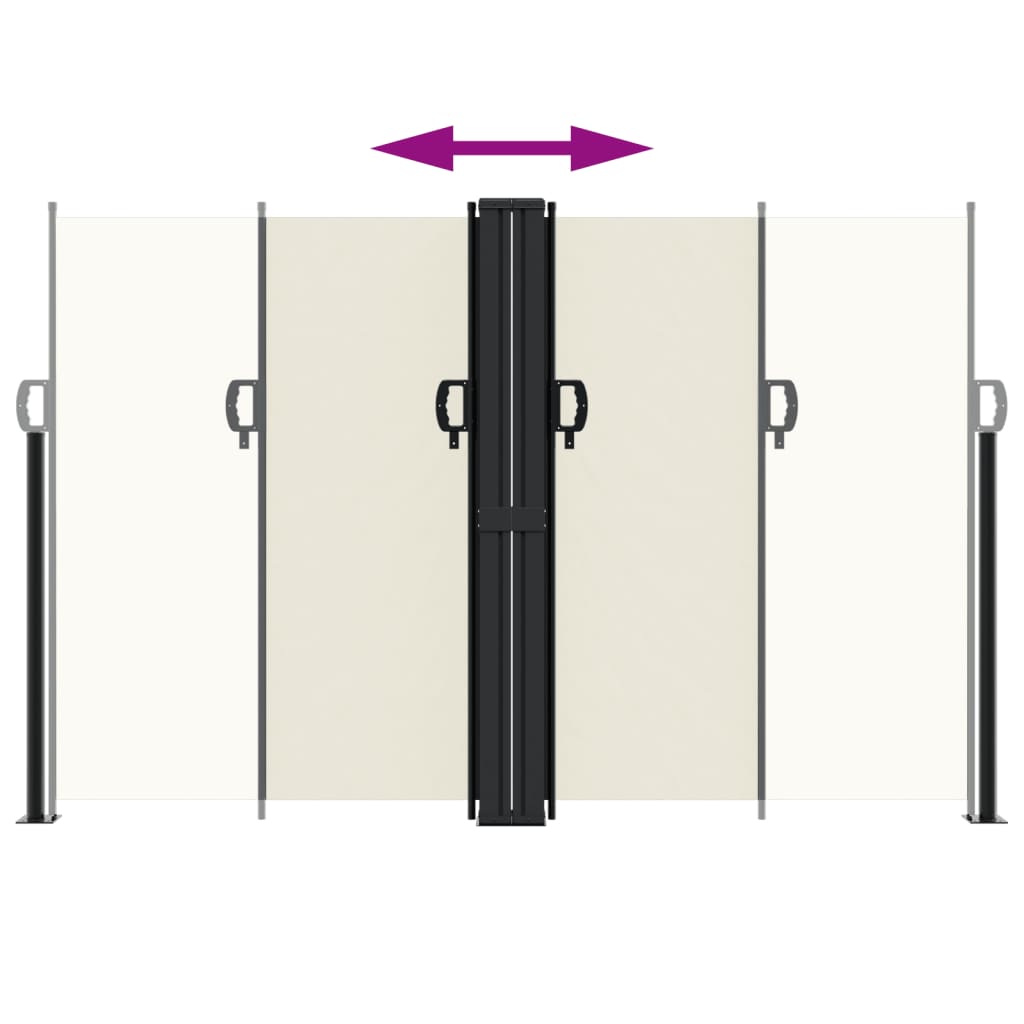 vidaXL Retractable Side Awning Cream 160x600 cm 5