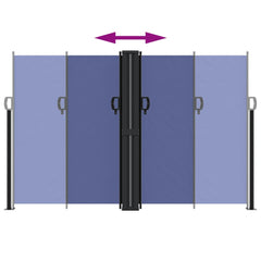 vidaXL Retractable Side Awning Blue 160x600 cm 5