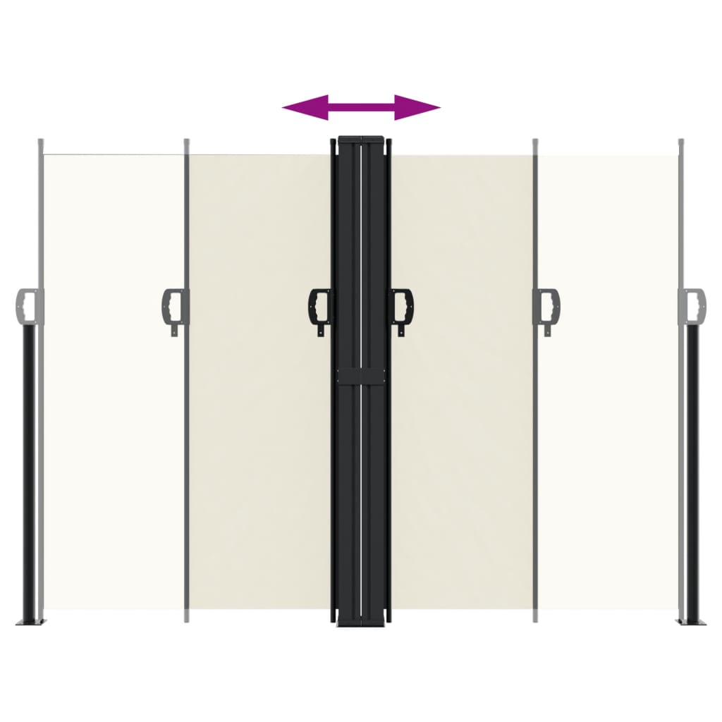 vidaXL Retractable Side Awning Cream 180x600 cm 5