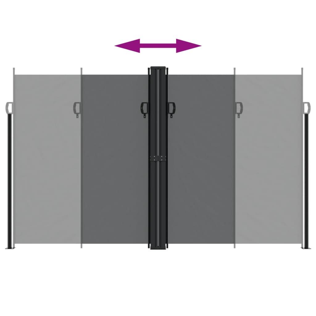 vidaXL Retractable Side Awning Black 200x600 cm 5