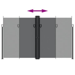 vidaXL Retractable Side Awning Black 200x600 cm 5
