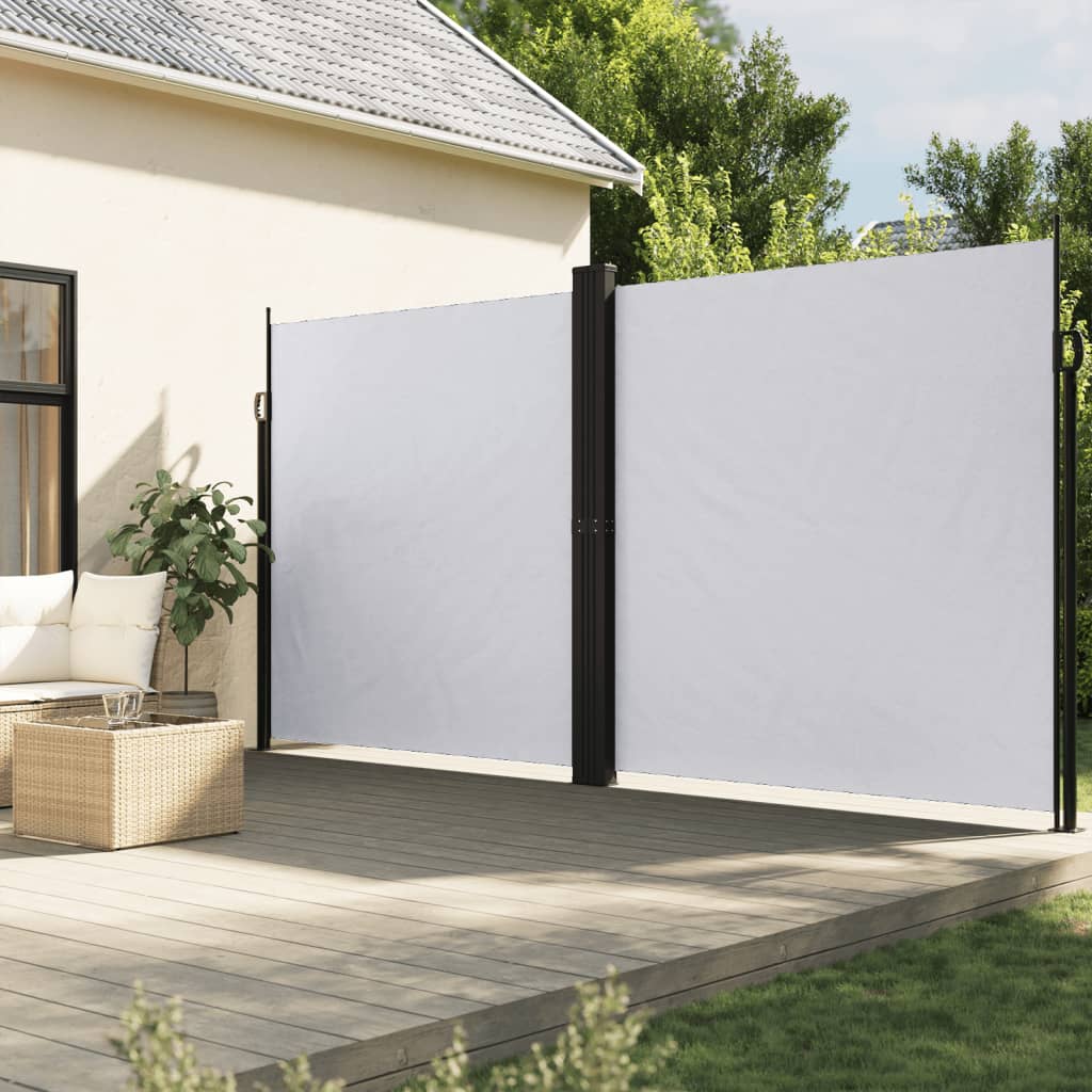 vidaXL Retractable Side Awning White 200x600 cm 1