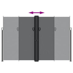 vidaXL Retractable Side Awning Black 220x600 cm 5