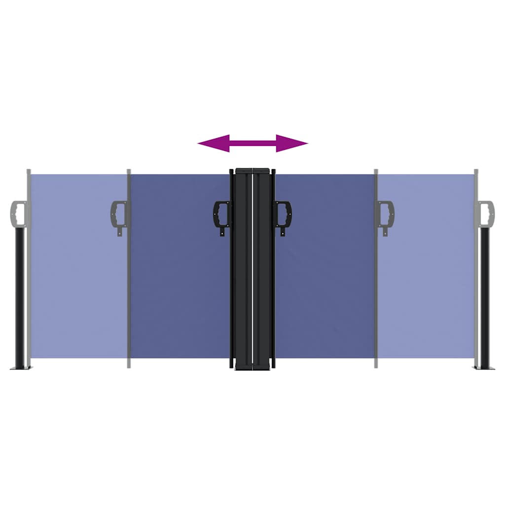 vidaXL Retractable Side Awning Blue 100x1000 cm 5