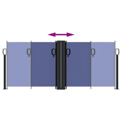 vidaXL Retractable Side Awning Blue 100x1000 cm 5