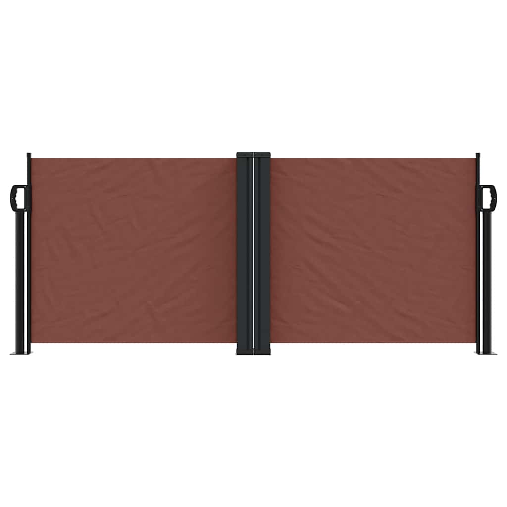 vidaXL Retractable Side Awning Brown 100x1000 cm 3