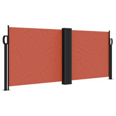 vidaXL Retractable Side Awning Terracotta 100x1000 cm 2