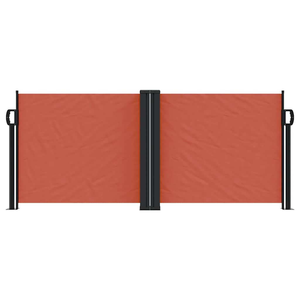 vidaXL Retractable Side Awning Terracotta 100x1000 cm 3