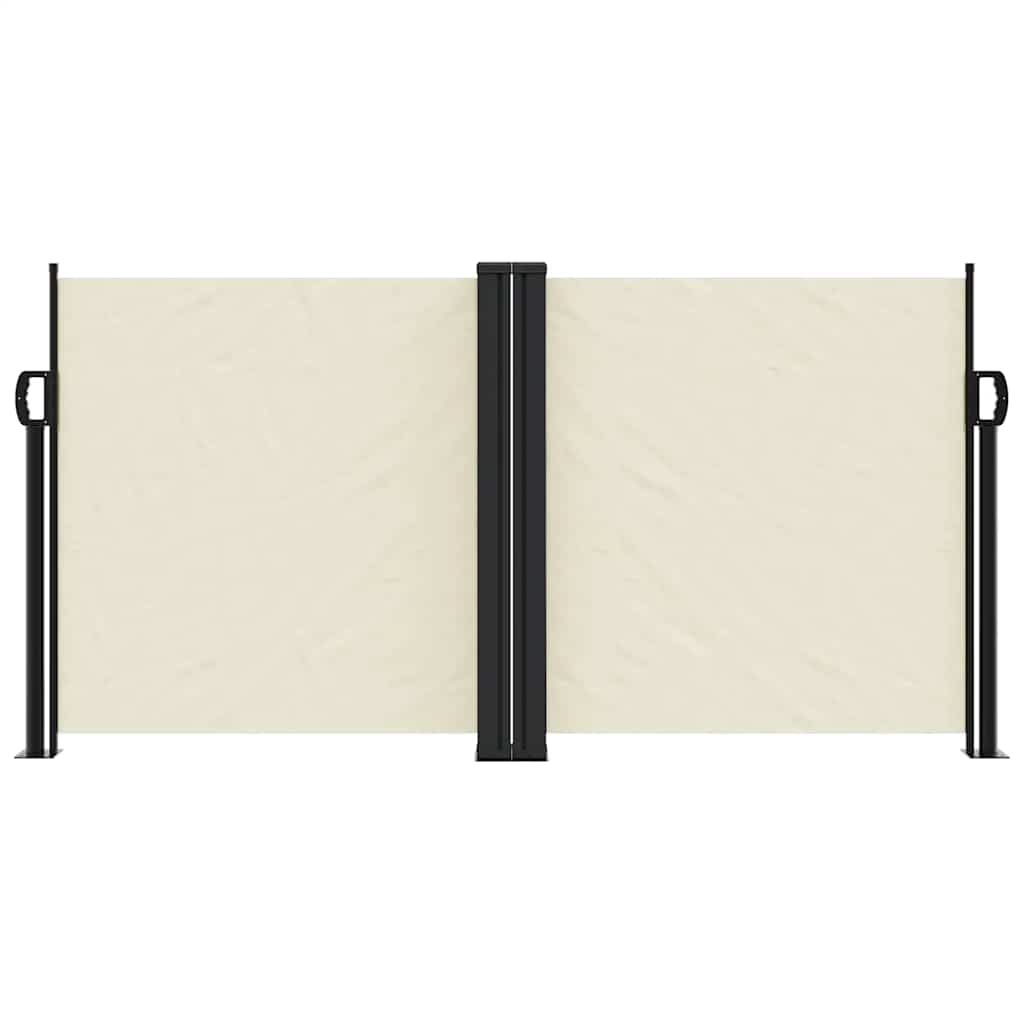 vidaXL Retractable Side Awning Cream 120x1000 cm 3