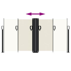 vidaXL Retractable Side Awning Cream 120x1000 cm 5