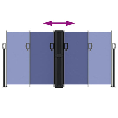 Retractable Side Awning Blue 120x1000 cm