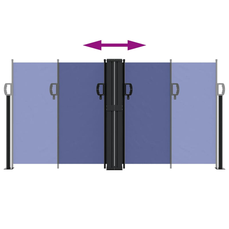 Retractable Side Awning Blue 120x1000 cm