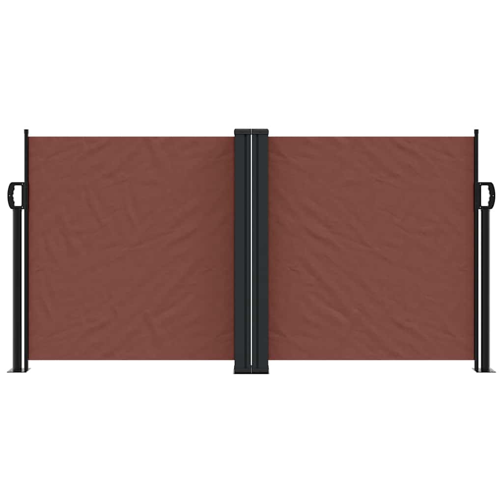 vidaXL Retractable Side Awning Brown 120x1000 cm 3