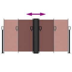 vidaXL Retractable Side Awning Brown 120x1000 cm 5