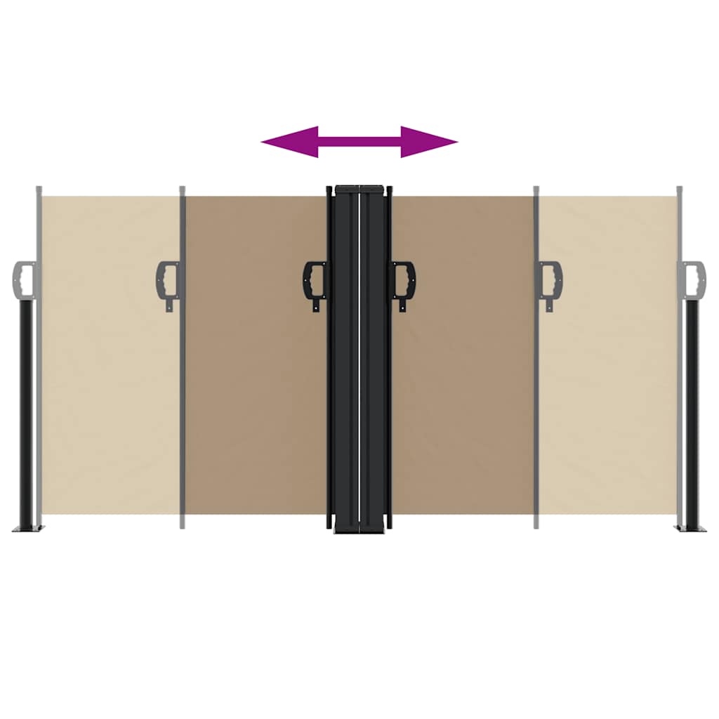 vidaXL Retractable Side Awning Taupe 120x1000 cm 5