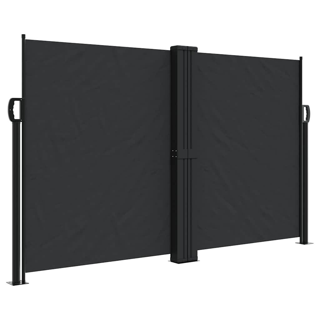 vidaXL Retractable Side Awning Black 140x1000 cm 2