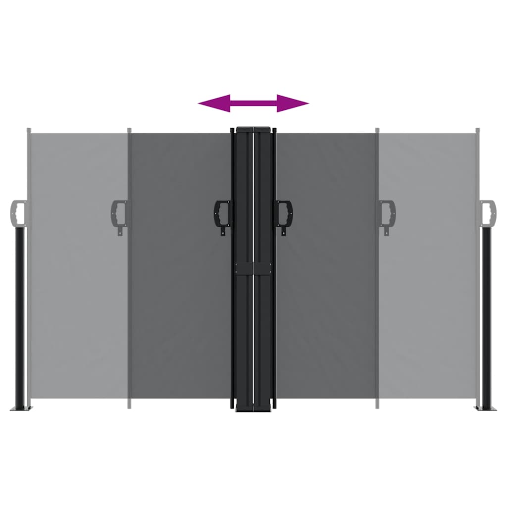 vidaXL Retractable Side Awning Black 140x1000 cm 5