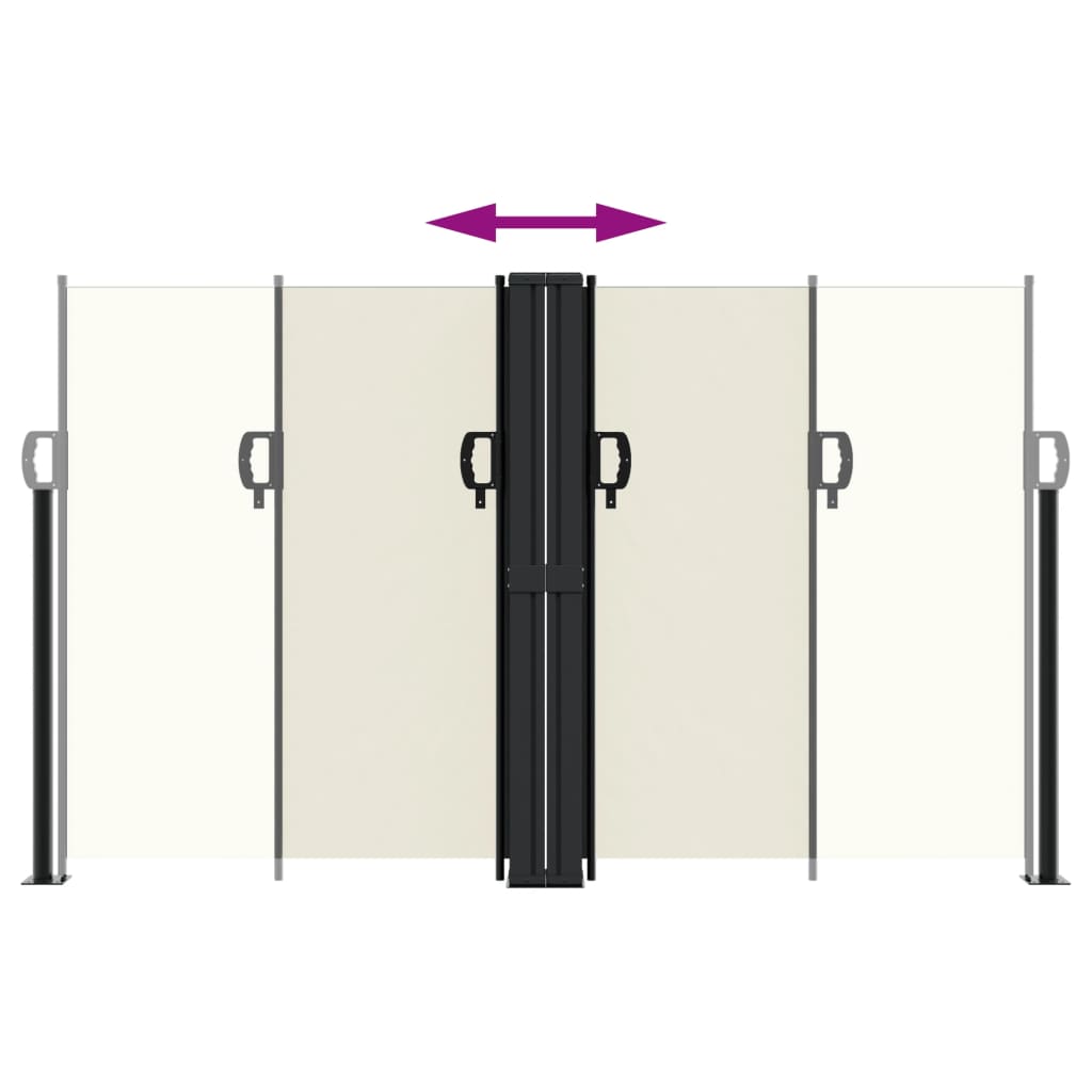 vidaXL Retractable Side Awning Cream 140x1000 cm 5