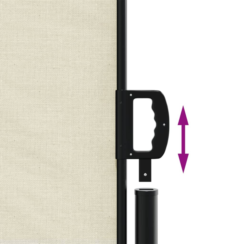 vidaXL Retractable Side Awning Cream 140x1000 cm 6