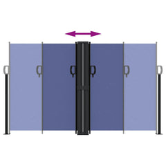vidaXL Retractable Side Awning Blue 140x1000 cm 5
