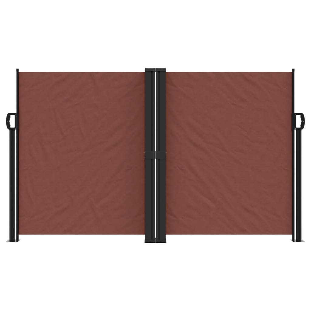vidaXL Retractable Side Awning Brown 140x1000 cm 3
