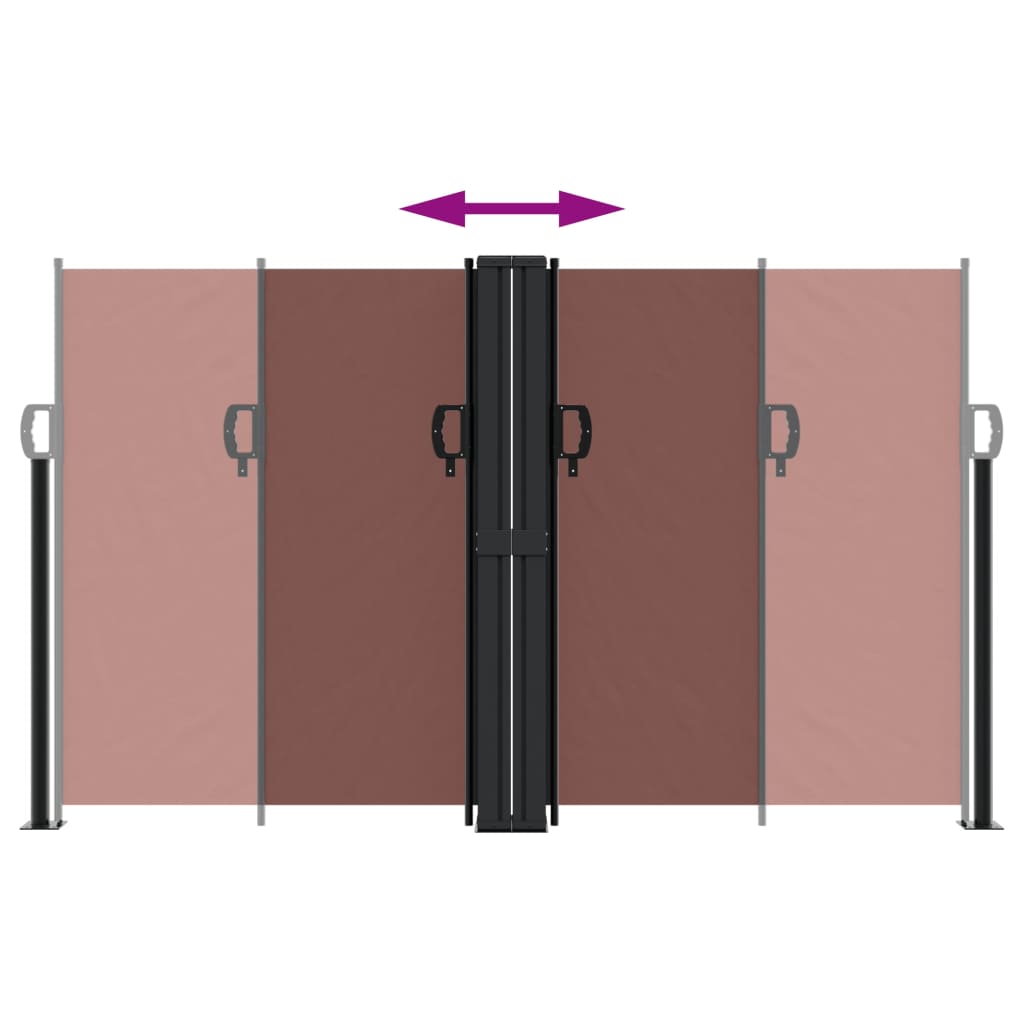 vidaXL Retractable Side Awning Brown 140x1000 cm 5