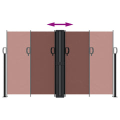 vidaXL Retractable Side Awning Brown 140x1000 cm 5