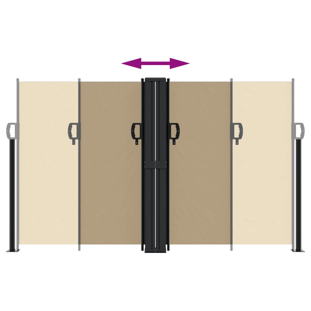vidaXL Retractable Side Awning Beige 140x1000 cm 5