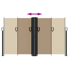 vidaXL Retractable Side Awning Taupe 140x1000 cm 5