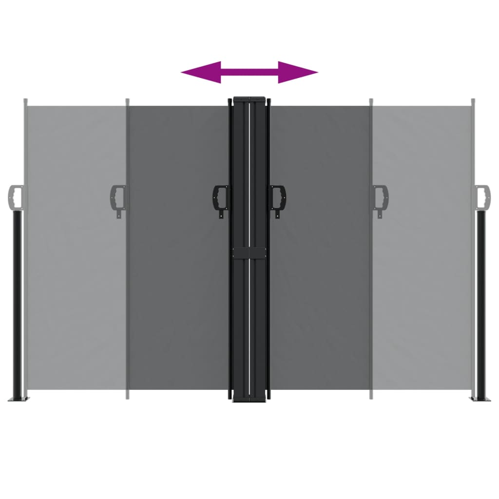 vidaXL Retractable Side Awning Black 160x1000 cm 5