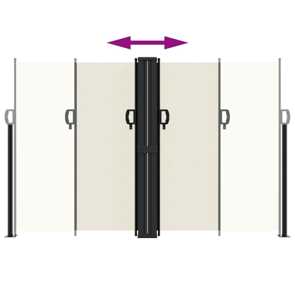 vidaXL Retractable Side Awning Cream 160x1000 cm 5