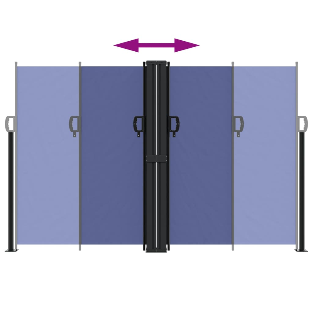 vidaXL Retractable Side Awning Blue 160x1000 cm 5