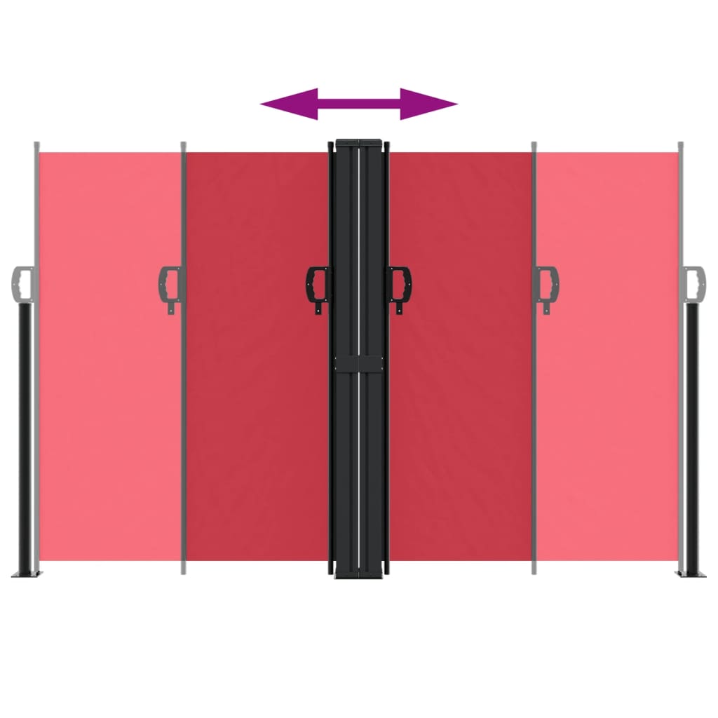 vidaXL Retractable Side Awning Red 160x1000 cm 5
