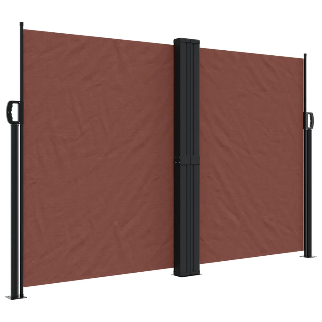 vidaXL Retractable Side Awning Brown 160x1000 cm 2