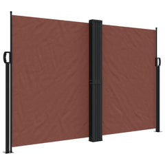 vidaXL Retractable Side Awning Brown 160x1000 cm 2
