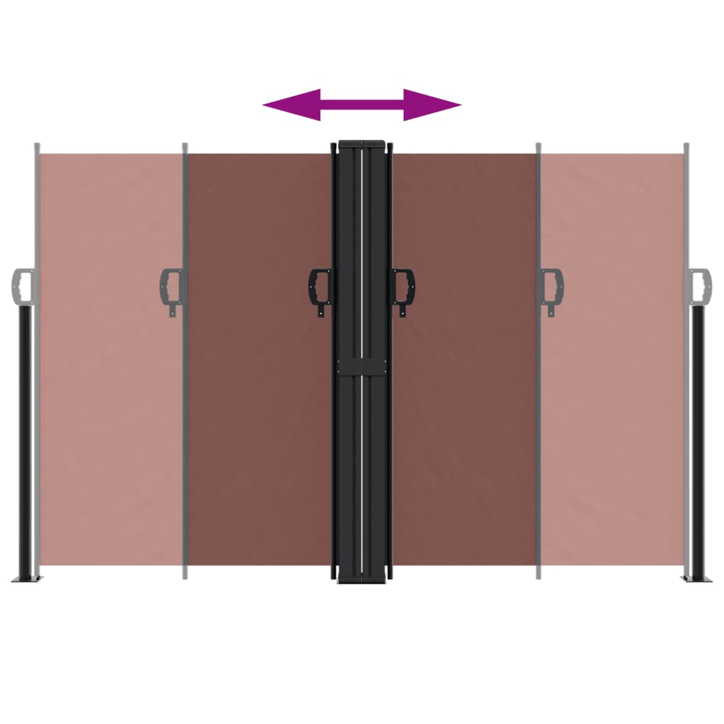 vidaXL Retractable Side Awning Brown 160x1000 cm 5