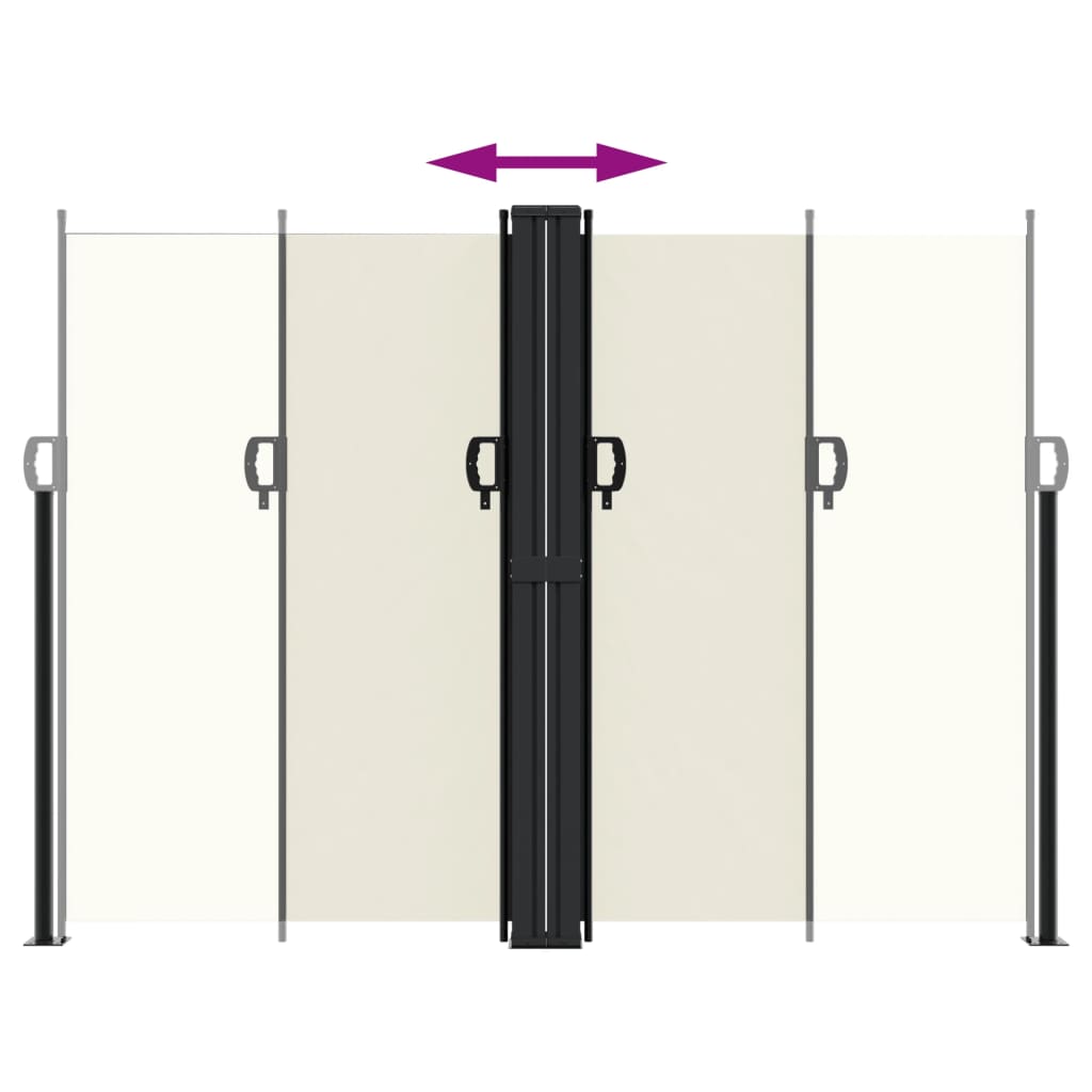 vidaXL Retractable Side Awning Cream 180x1000 cm 5