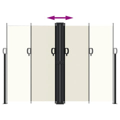 vidaXL Retractable Side Awning Cream 180x1000 cm 5