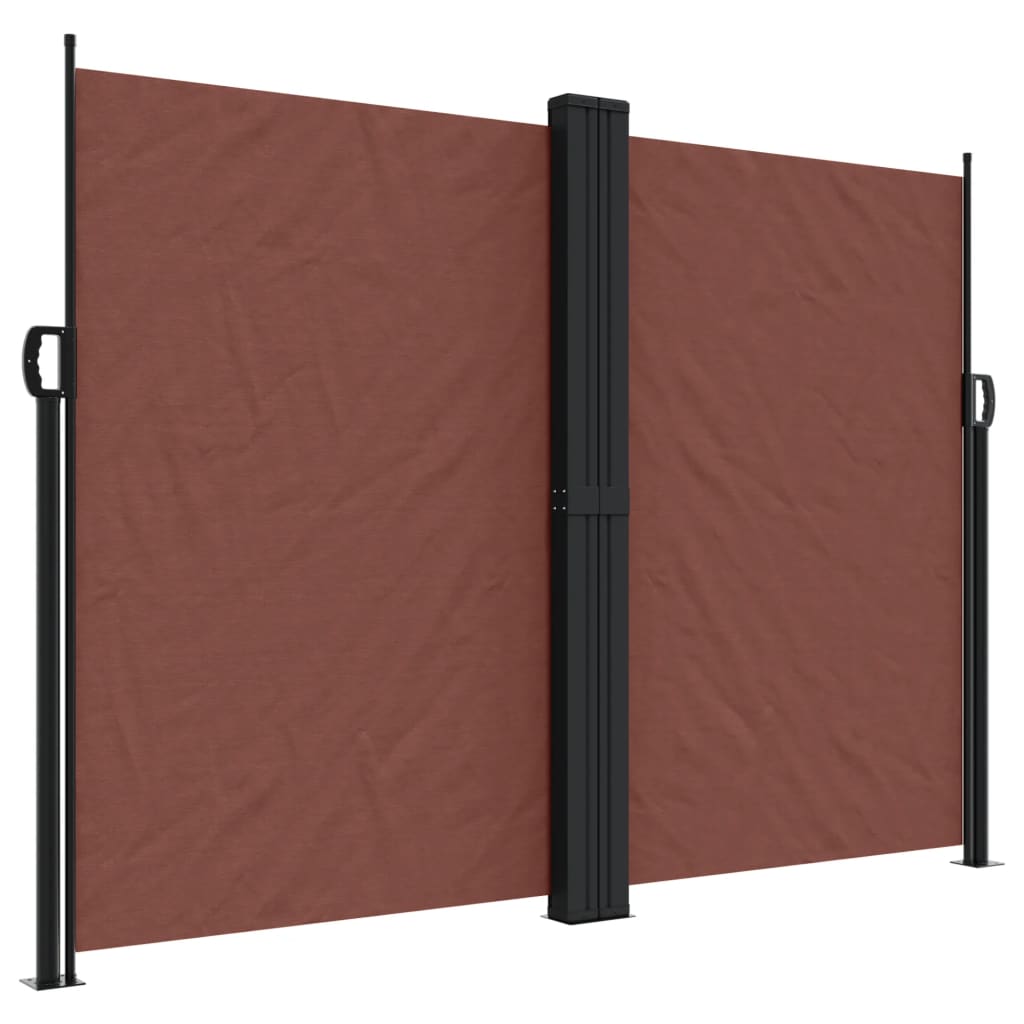 vidaXL Retractable Side Awning Brown 180x1000 cm 2