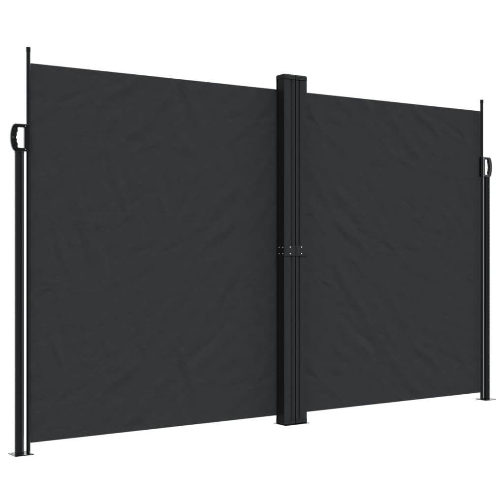 vidaXL Retractable Side Awning Black 200x1000 cm 2