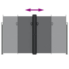vidaXL Retractable Side Awning Black 200x1000 cm 5