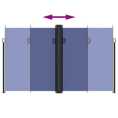 vidaXL Retractable Side Awning Blue 200x1000 cm 5