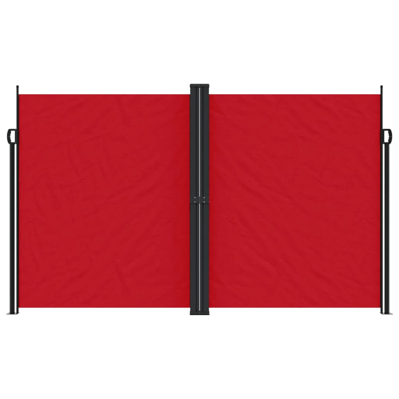 Retractable Side Awning Red 200x1000 cm