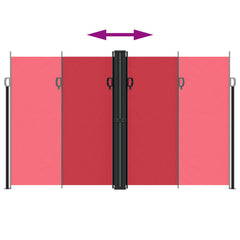 vidaXL Retractable Side Awning Red 200x1000 cm 5