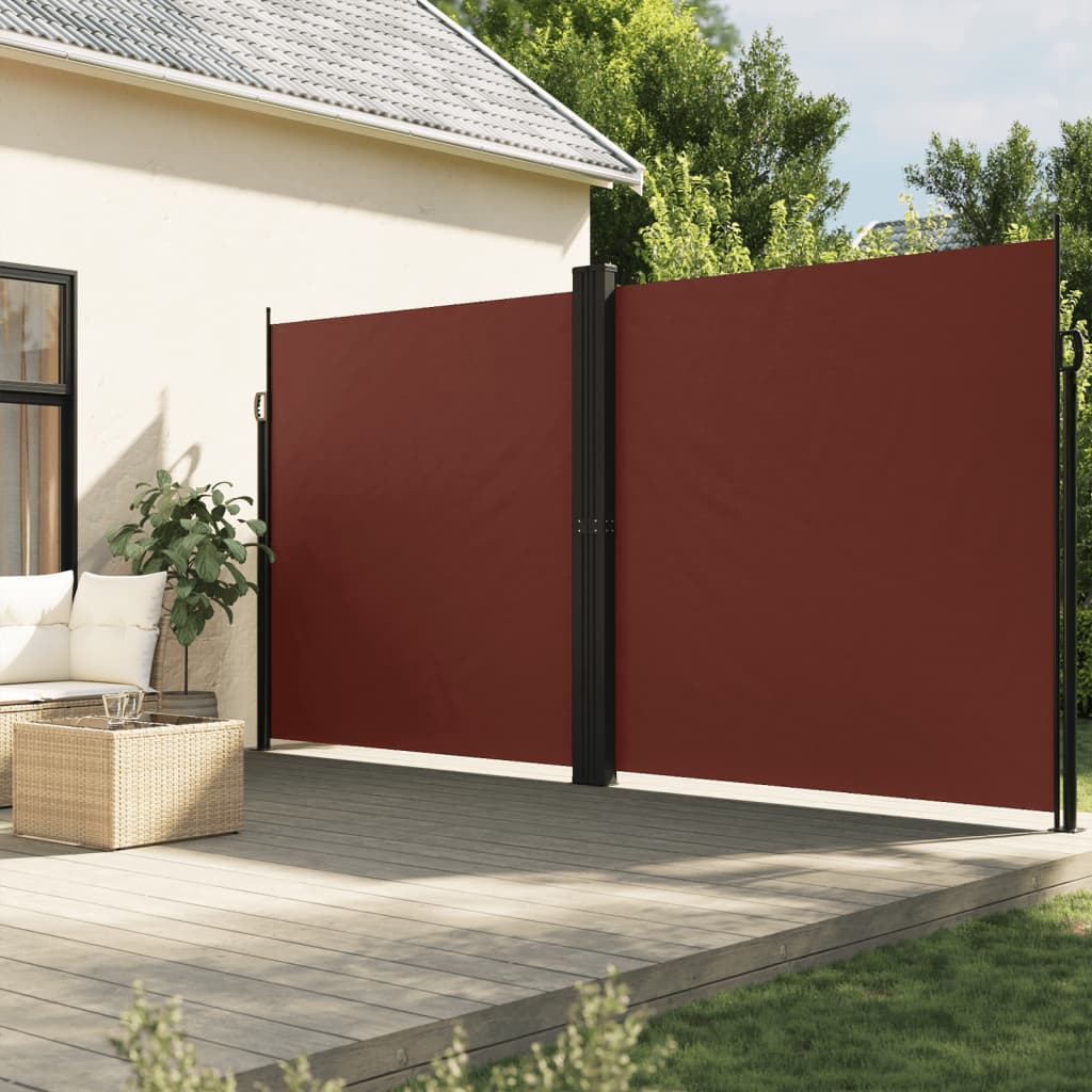 vidaXL Retractable Side Awning Brown 200x1000 cm 1