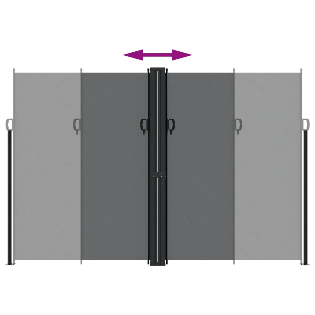 vidaXL Retractable Side Awning Black 220x1000 cm 5
